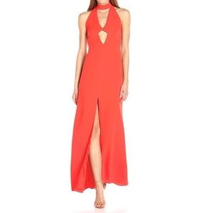 NWT Jill Stuart Red Orange Crepe Cut Out Dress